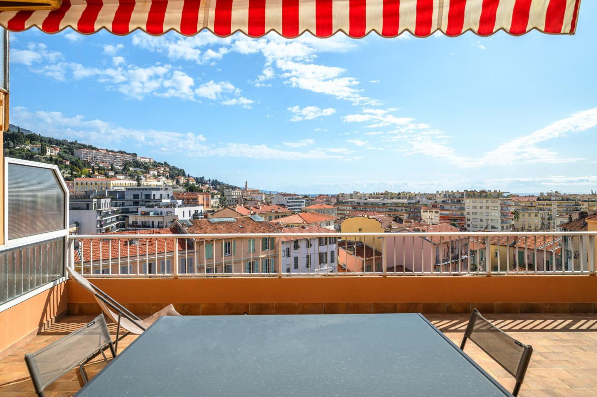 'L'Alicante Proche' Gare, Terrasse, Vue Mer Mentone Esterno foto